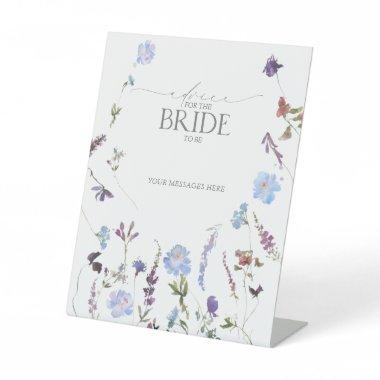 Dusty Blue Wildflower Advice To The Bride Pedestal Sign