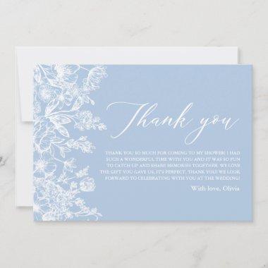 Dusty Blue Wildflower Bridal Shower Thank You Invitations