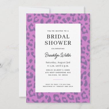 Dusty Purple Animal Print Bridal Shower Invitations