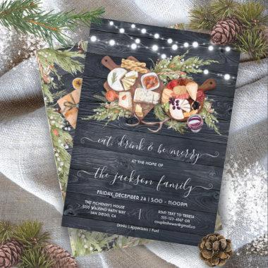 Eat, Drink & Be Merry Christmas Holiday Party Invitations