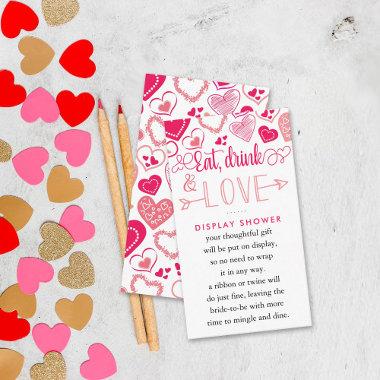 "Eat, Drink & Love" Valentine's Day Bridal Shower Enclosure Invitations
