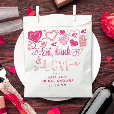 "Eat, Drink & Love" Valentine's Day Bridal Shower Favor Bag