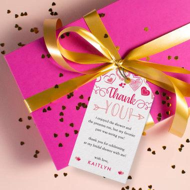 "Eat, Drink & Love" Valentine's Day Bridal Shower Gift Tags
