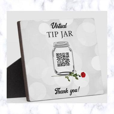 Editable QR Code Tip Jar and Rose Plaque