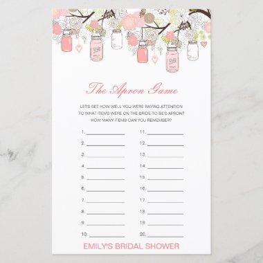 Editable The Apron Game Bridal Shower Game