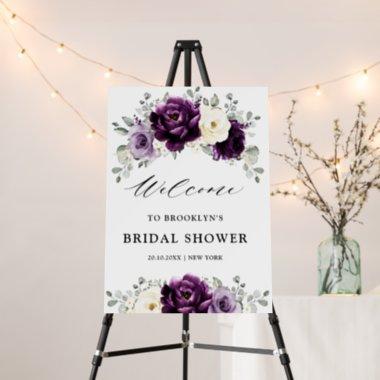 Eggplant Purple Plum Ivory Bridal Shower Welcome Foam Board