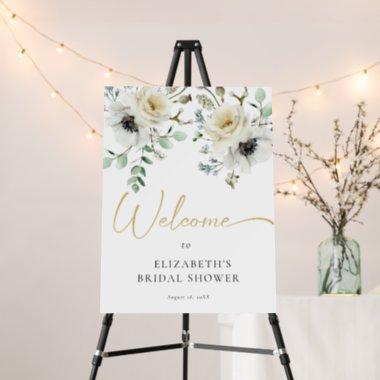 Elegant Anemone Floral Bridal Shower Welcome Sign