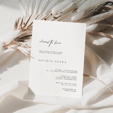 Elegant Black and White Modern Bridal Shower Invitations