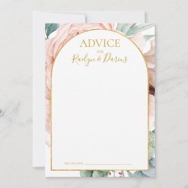 Elegant Blush Floral Garden | Wedding Advice Card