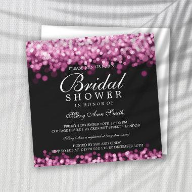 Elegant Bridal Shower Pink Lights Invitations