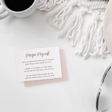Elegant Calligraphy Bridal Shower Recipe Request Enclosure Invitations