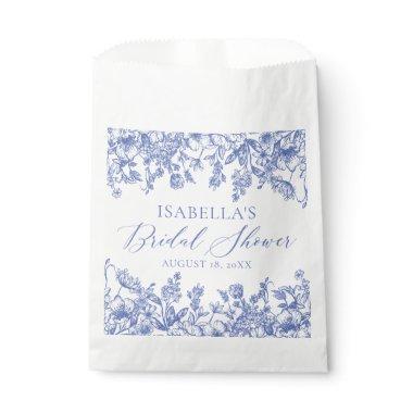 Elegant Chinoiserie Victorian Blue Bridal Shower Favor Bag