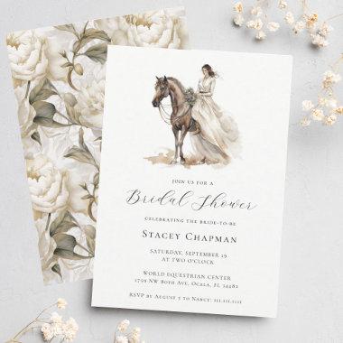 Elegant Equestrian Bride Horse Bridal Shower Invitations