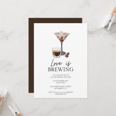 Elegant espresso martini bridal shower Invitations