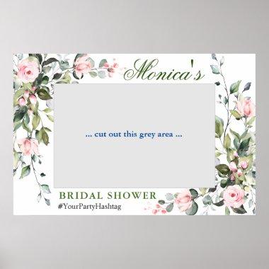Elegant Eucalyptus Bridal Shower Photo Prop Frame Poster