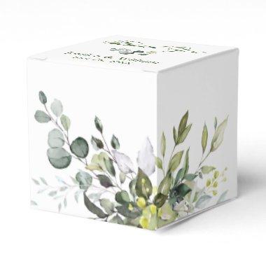 Elegant Eucalyptus Watercolor Greenery Wedding Favor Boxes