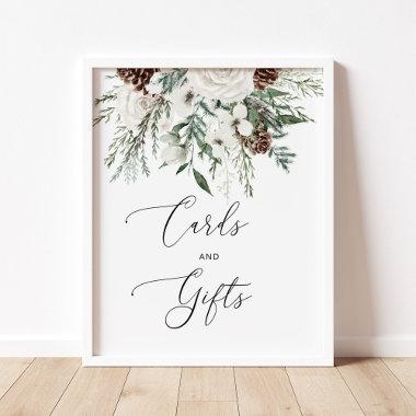 Elegant evergreen winter Invitations and gifts poster