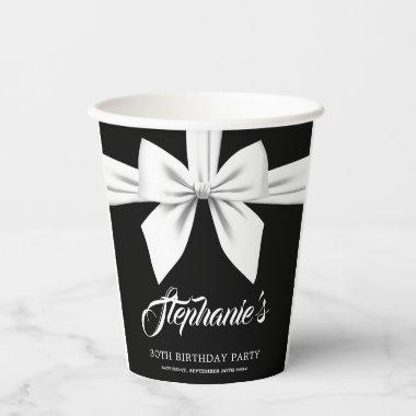 Elegant Fancy Tiffany Birthday Tableware Black Paper Cups