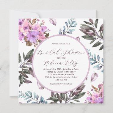 Elegant Floral Bridal Shower Invitations