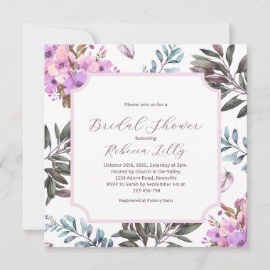 Elegant Floral Bridal Shower Invitations