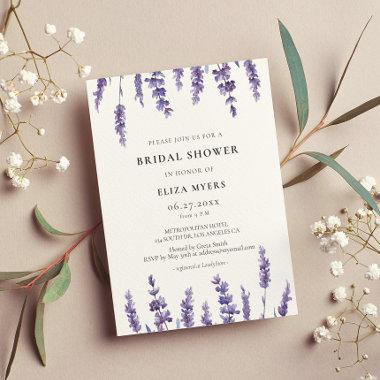 Elegant floral lavender Bridal shower invitation PostInvitations