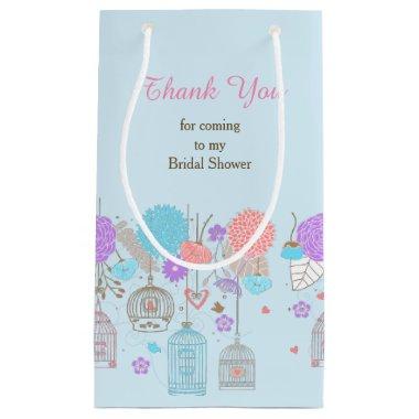 Elegant Floral Purple & Blue Bridal Thank You Small Gift Bag