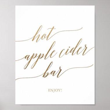 Elegant Gold Calligraphy Hot Apple Cider Bar Sign