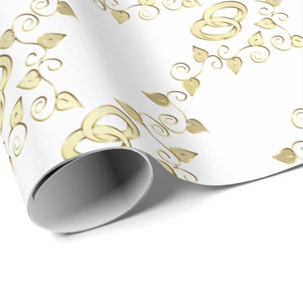 Elegant Gold Wedding Rings Wrapping Paper