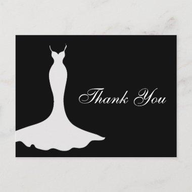 Elegant Gown Bridal Shower Thank You PostInvitations