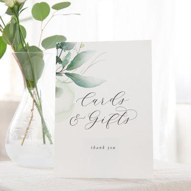 Elegant Greenery Invitations and Gifts Pedestal Sign