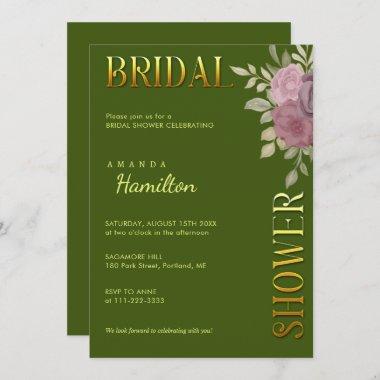 Elegant Greenery Watercolor Bridal Shower Invites
