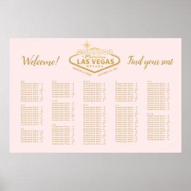Elegant Las Vegas Wedding Pink Gold Seating Chart