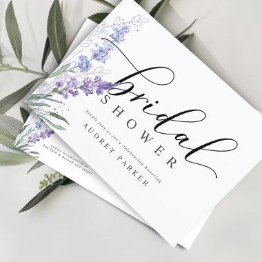 Elegant Lavender Watercolor Bridal Shower Invitation PostInvitations