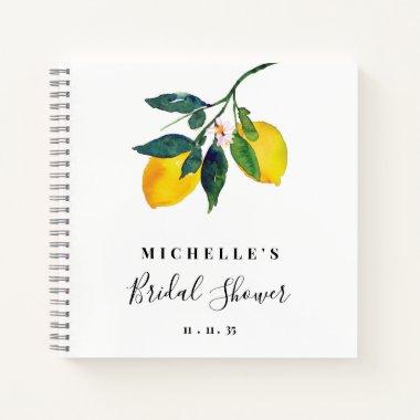 Elegant Lemon Hand Lettered Script Bridal Shower Notebook