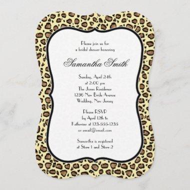 Elegant Leopard Animal Print Bridal Shower Invitations