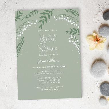 Elegant Lily of the Valley Garden Bridal Shower Invitations