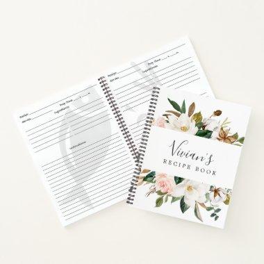 Elegant Magnolia | Blush Bridal Shower Recipe Notebook