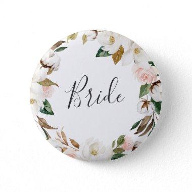 Elegant Magnolia Bride Bridal Shower Button