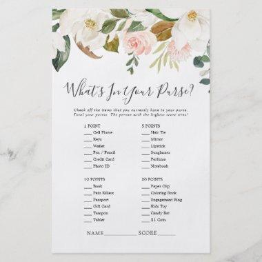 Elegant Magnolia What's In Your Purse Game Flyer