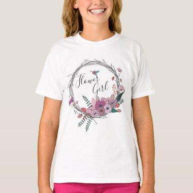 Elegant & modern flower wreath flower girl T-Shirt