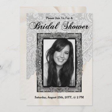 Elegant Photo Bridal Shower Invitations