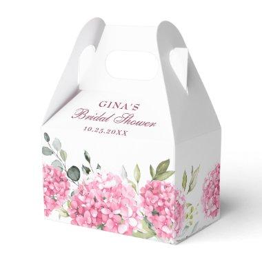 Elegant Pink Hydrangea Eucalyptus Bridal Shower Favor Boxes