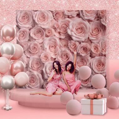 Elegant Pink Rose Photo Booth Photo Prop Backdrop