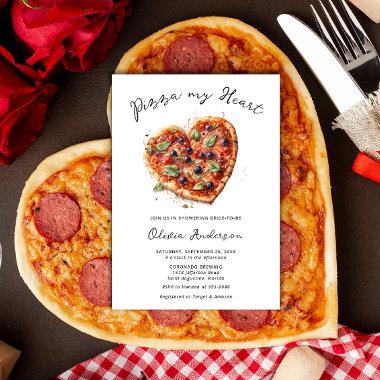 Elegant Pizza My Heart Italian Bridal Shower Invitations