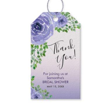 Elegant Purple Flowers | Bridal Shower Thank You Gift Tags