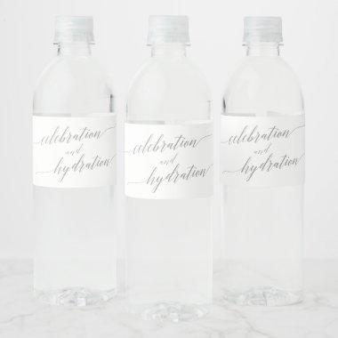 Elegant Sage Green Celebration and Hydration Water Bottle Label