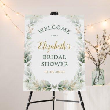 Elegant Sage Greenery Gold Bridal Shower Welcome Foam Board