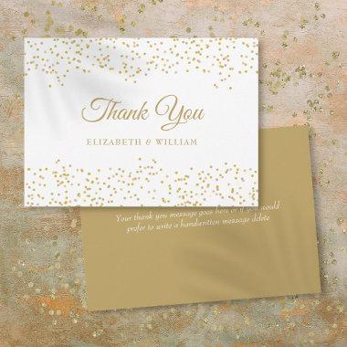 Elegant Script Chic Gold Dust Confetti Thank You Invitations