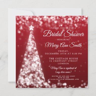 Elegant Silver & Gold Christmas Bridal Shower Invitations