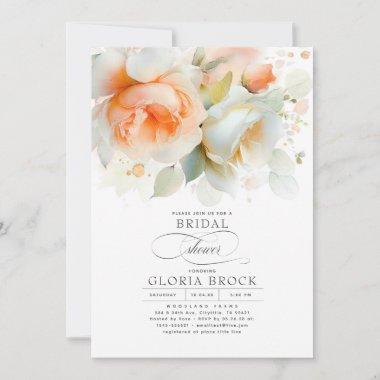 Elegant Soft Terracotta Floral Boho Bridal Shower Invitations